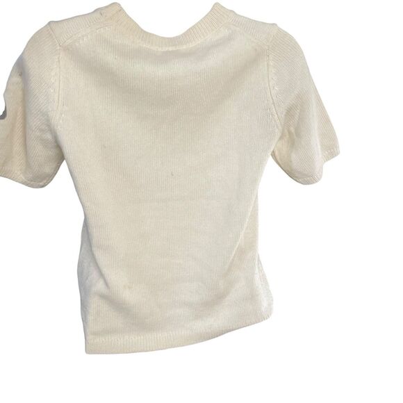 H&M Womens Wool Blend Owl Short Sleeve T-shirt Sweater Top SZ XS - Picture 3 of 10